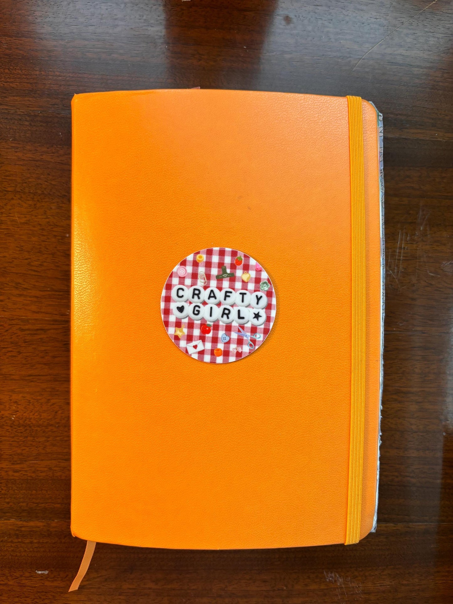 Crafty Girl gingham sticker