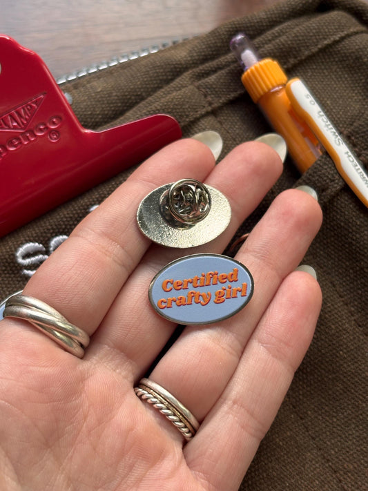 Certified Crafty Girl enamel pin
