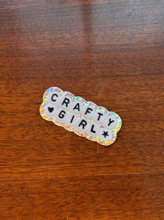 Crafty Girl glitter sticker