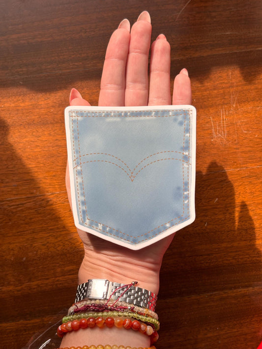 Denim pocket JUMBO sticker