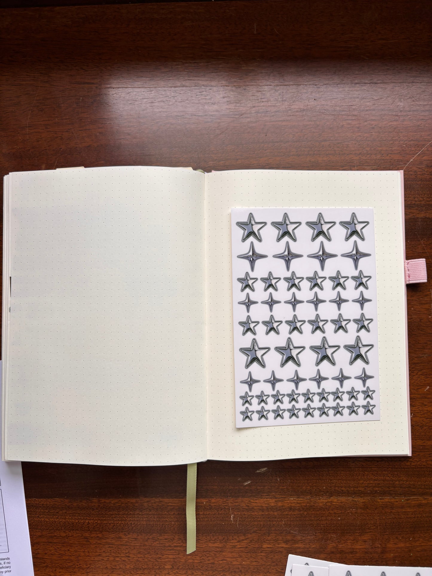 Silver chrome stars sticker sheet