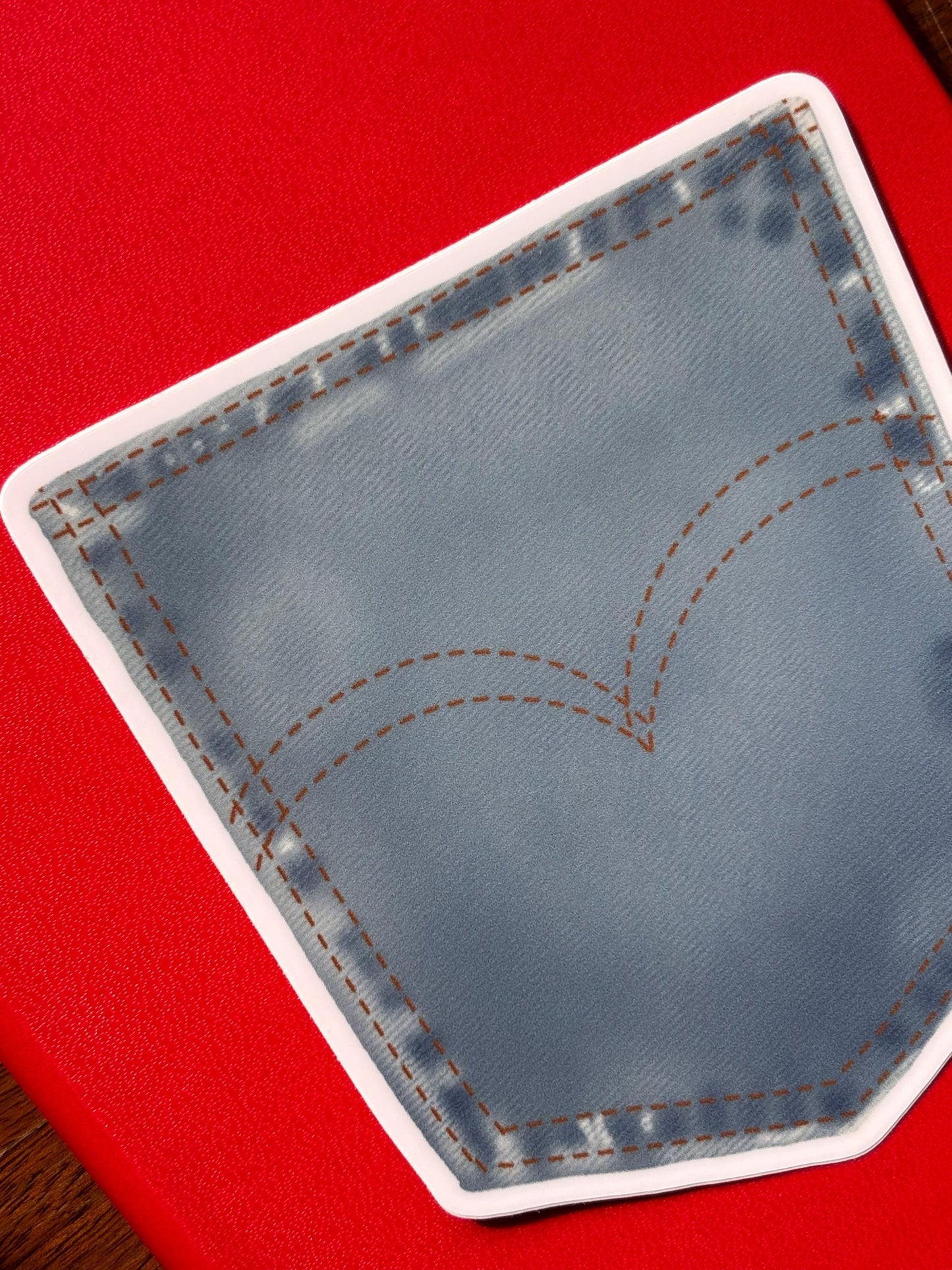 Denim pocket JUMBO sticker