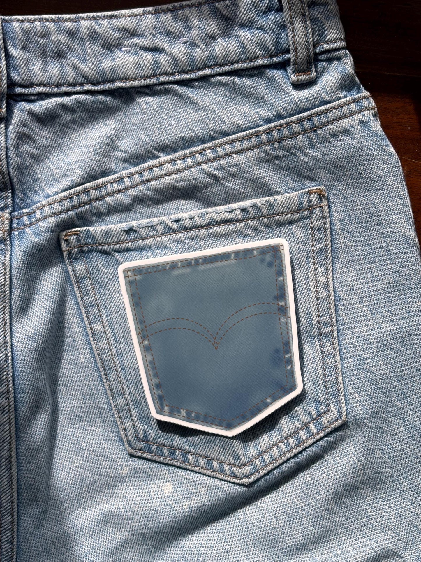Denim pocket JUMBO sticker
