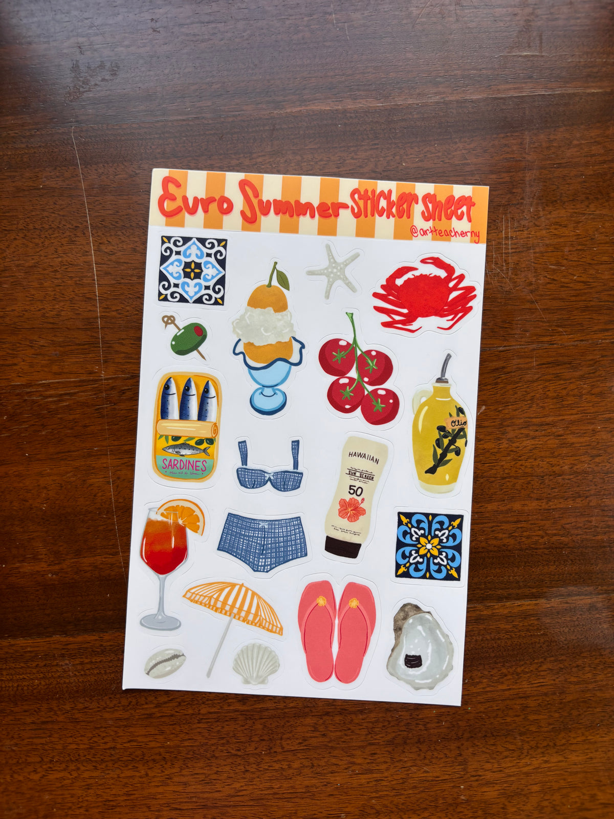 Euro Summer Sticker Sheet