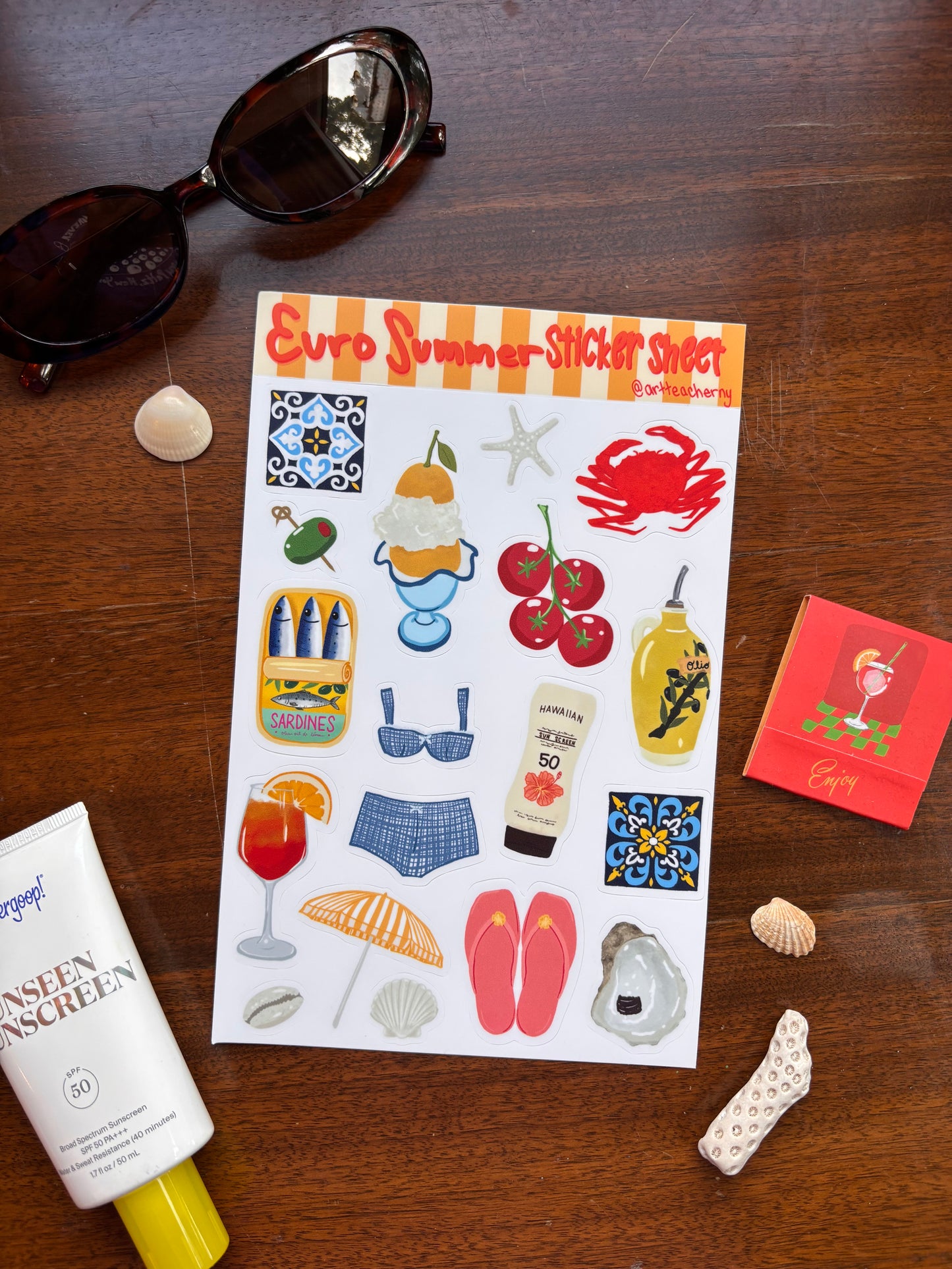 Euro Summer Sticker Sheet
