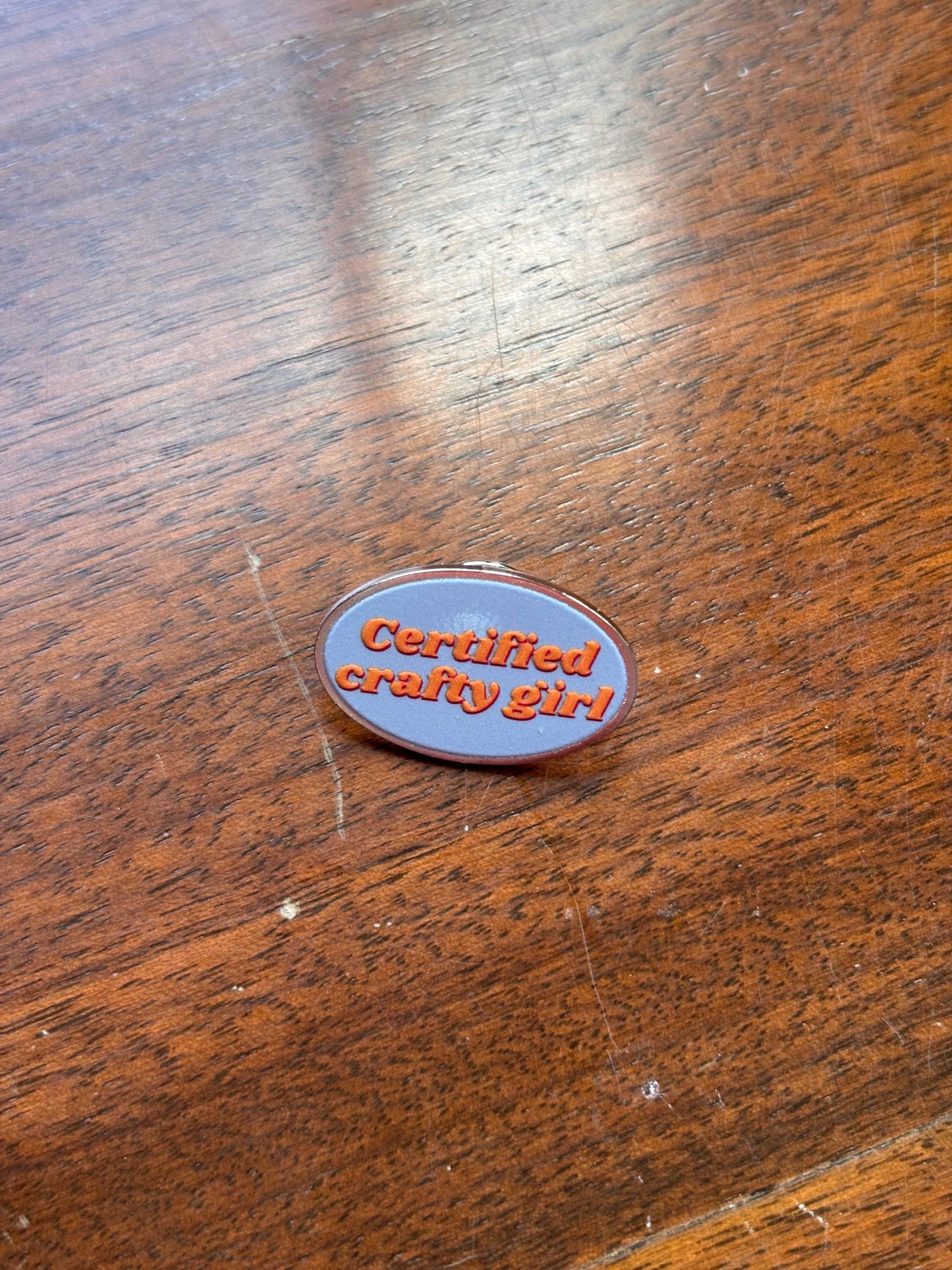 Certified Crafty Girl enamel pin
