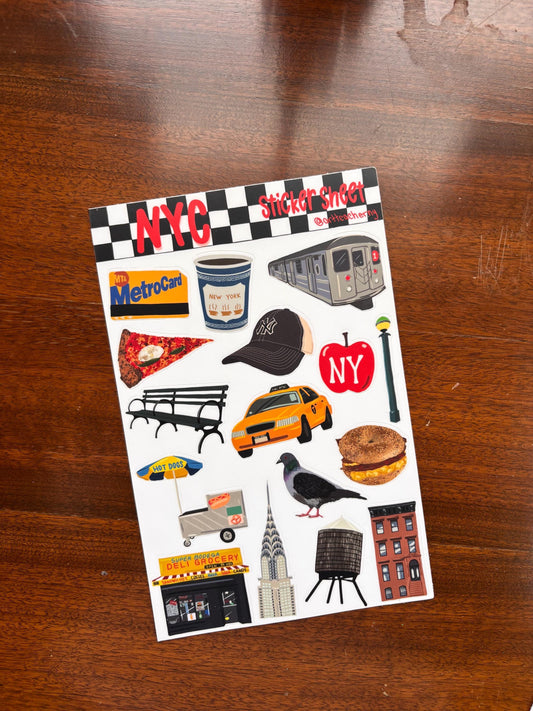 New York NYC Sticker Sheet