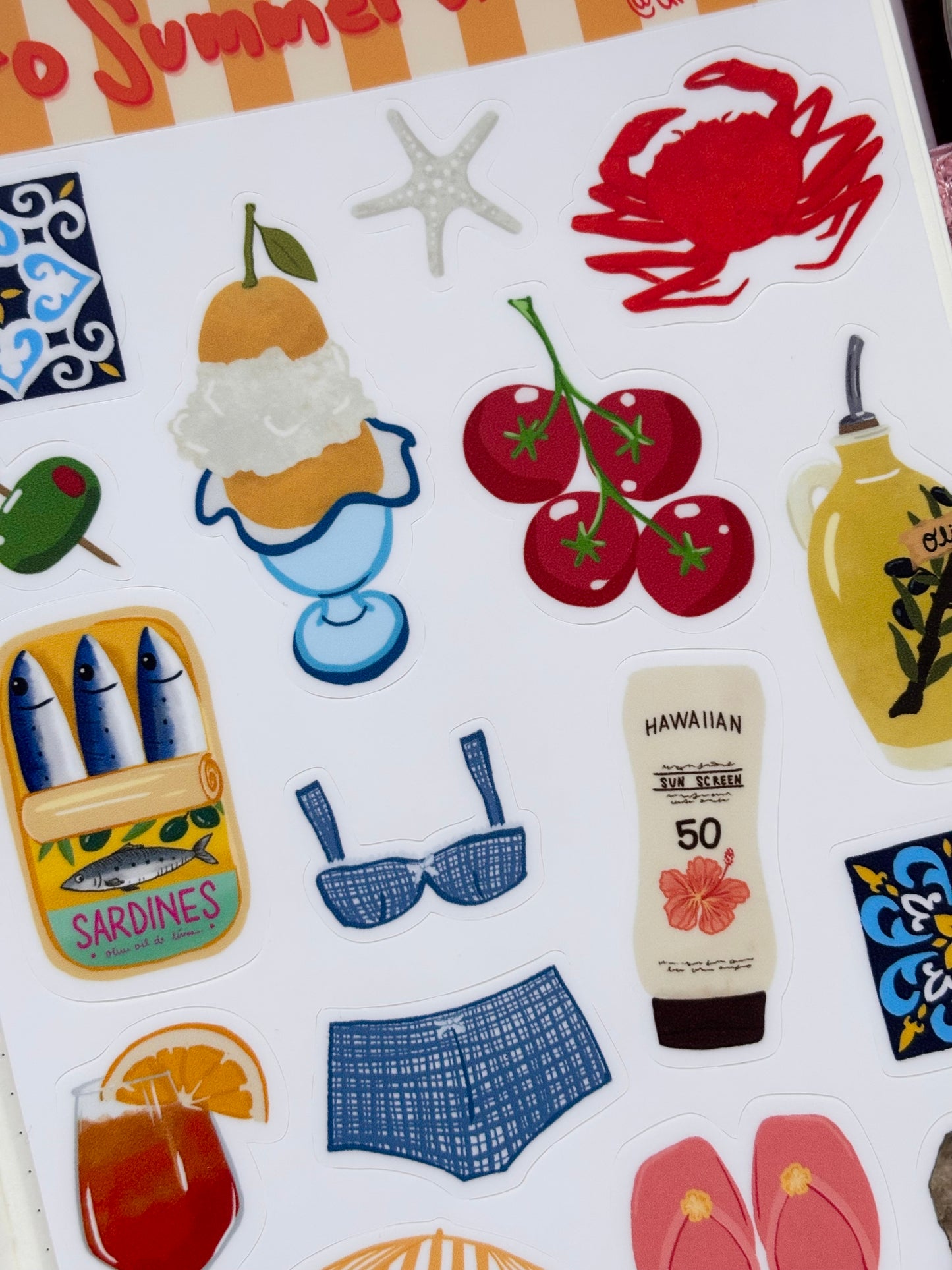 Euro Summer Sticker Sheet