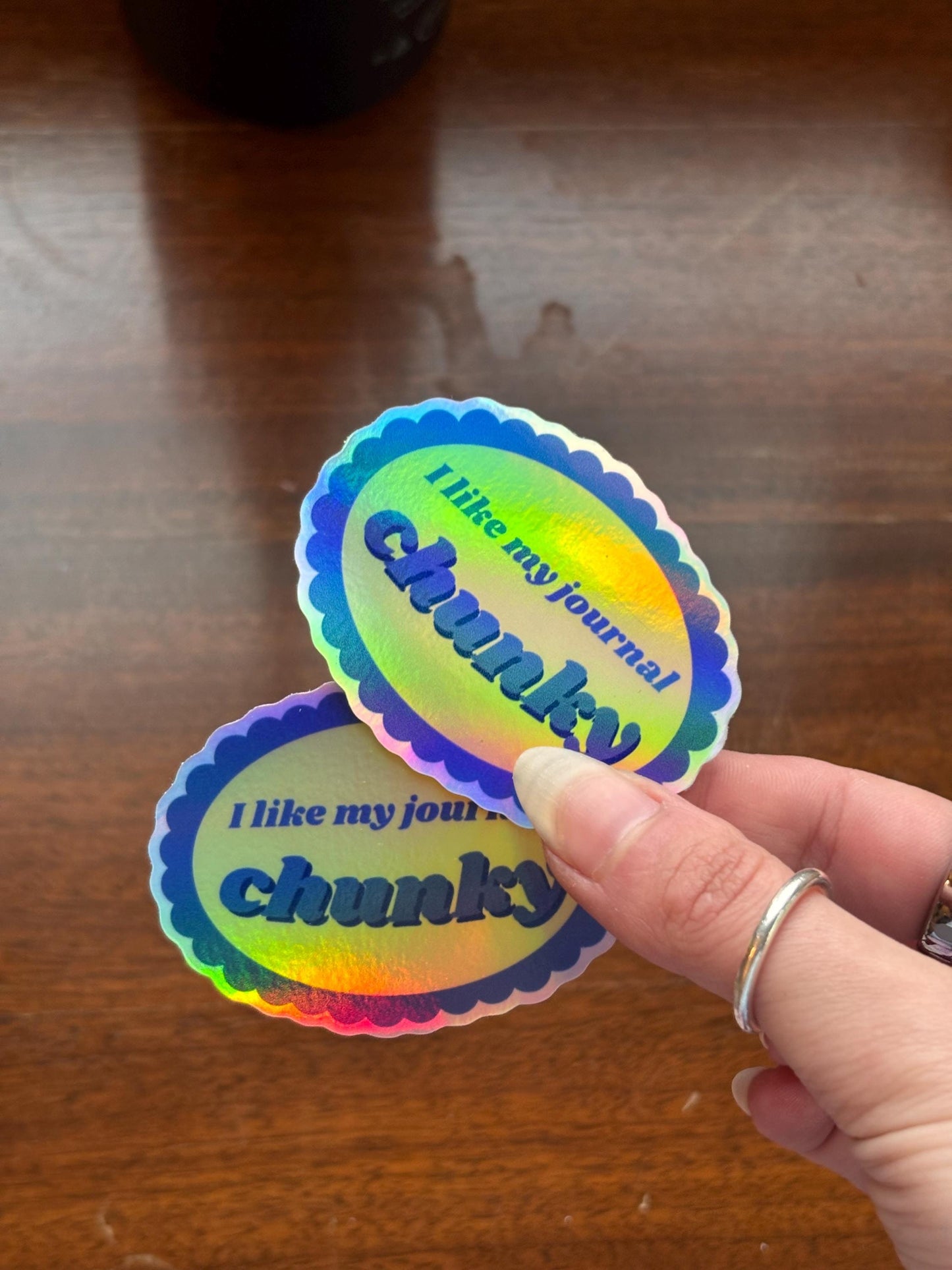 Chunky Journal holographic sticker