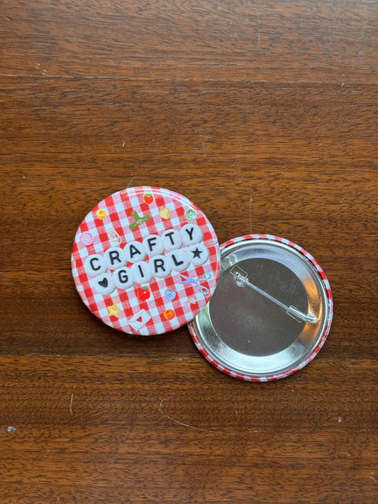 Crafty Girl button pin
