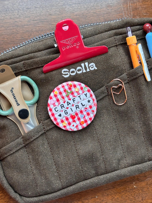 Crafty Girl button pin