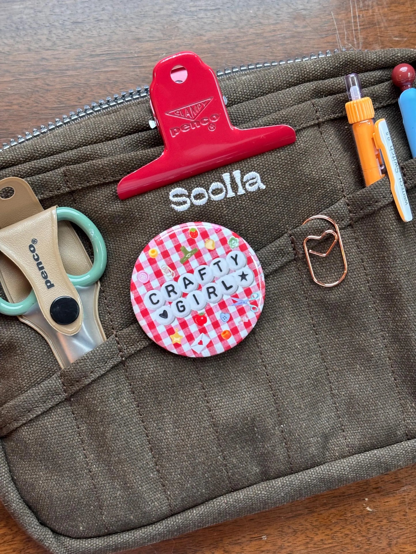 Crafty Girl button pin