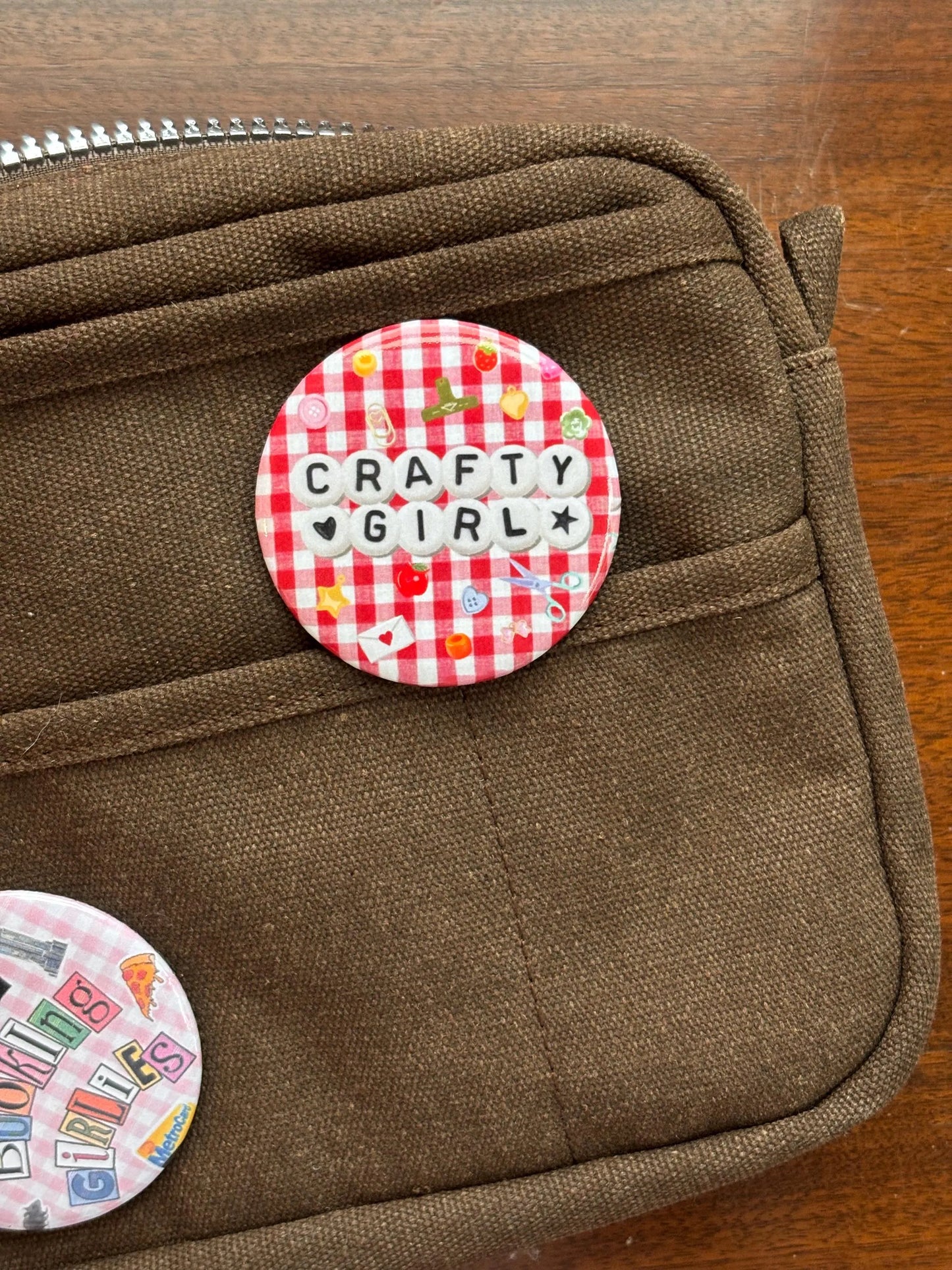 Crafty Girl button pin